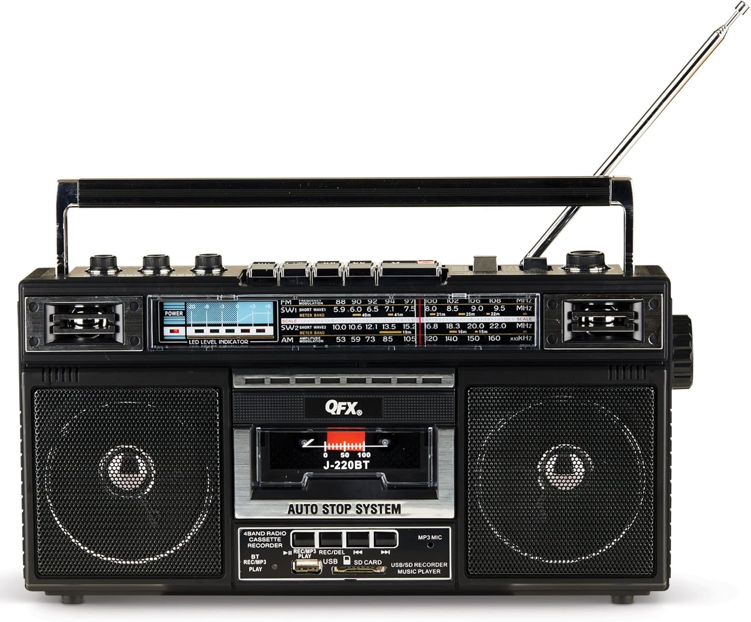 J-220BT Boombox MP3 Conversion from Radio to Cassette with 4-Band (AM
