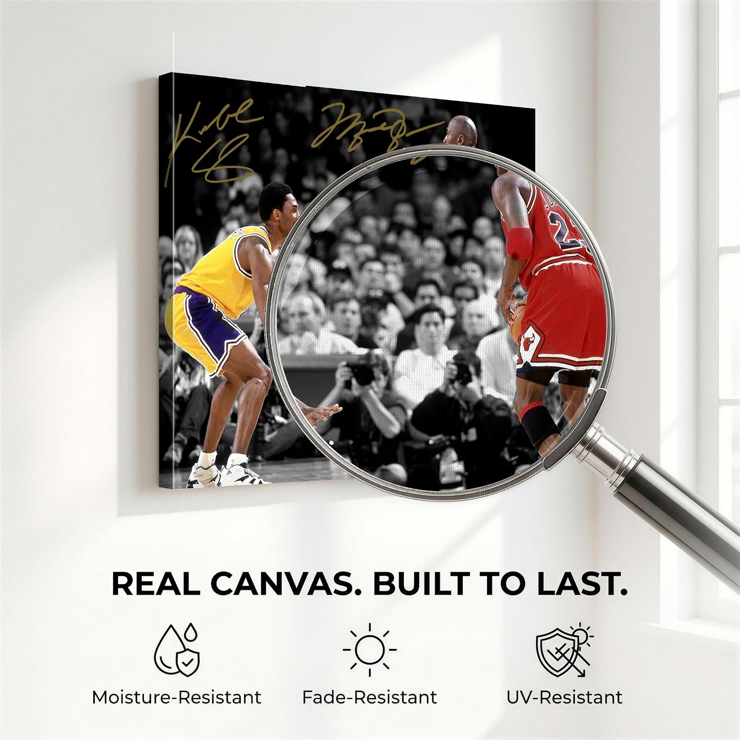 B.B.F MAKE Kobe Bryant Basketball Legend Canvas, Vibrant Hypebeast Sports Wall Decor, Modern Athlete Poster for Teen Boys Room, Gamer Cave & Man Cave, 8x10