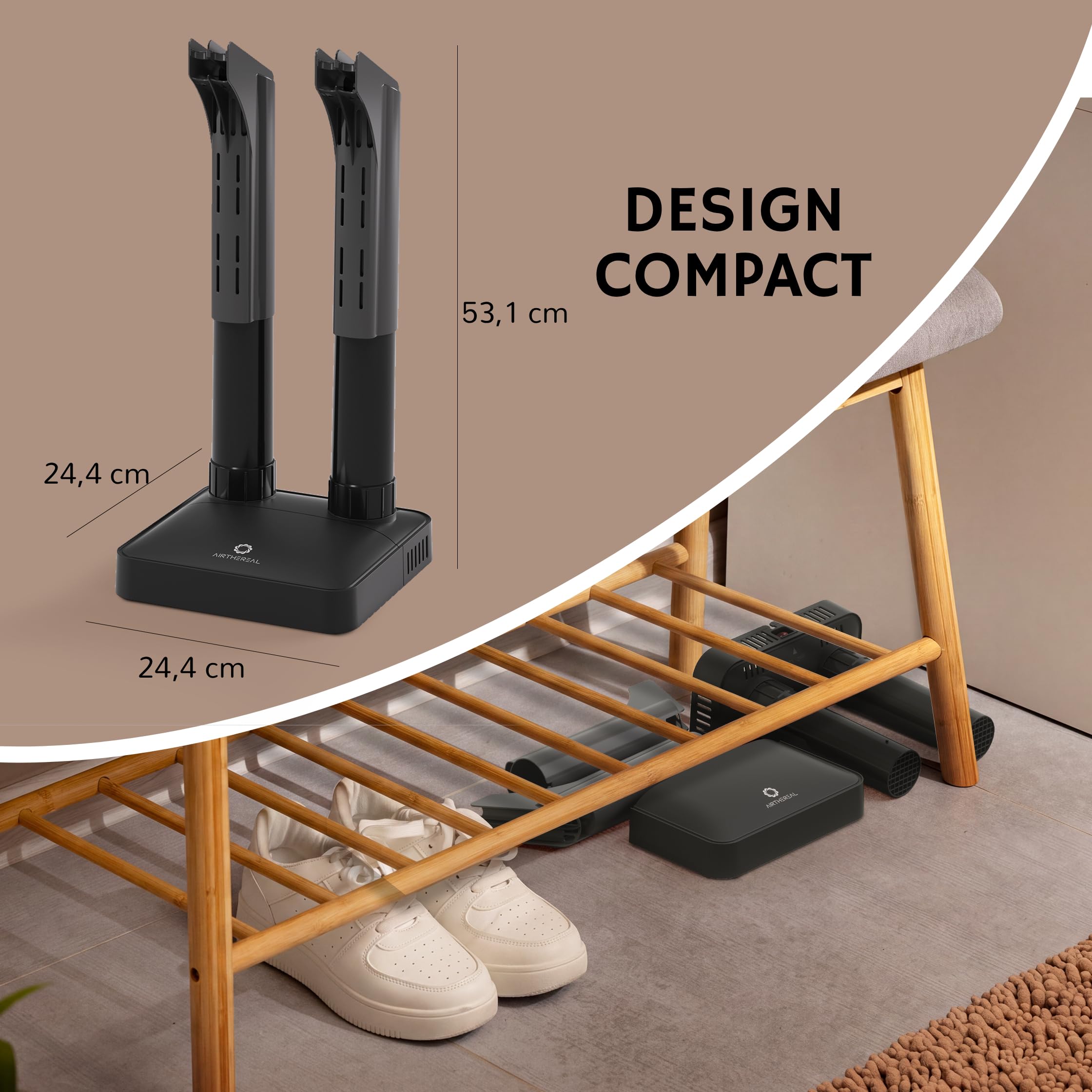 AIRTHEREAL SD36 Sèche-Chaussures Électrique, Silencieux et Sans Ventilateur