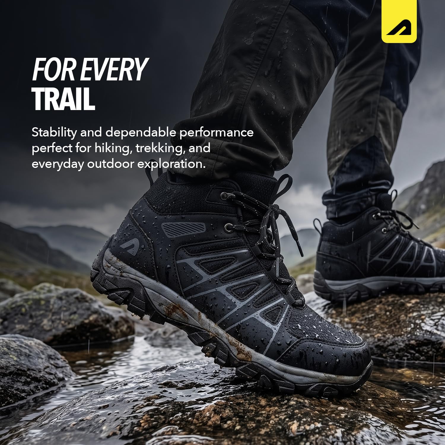 Boldfit Trekking Shoes for man Anti Slip Hiking Shoe for man Outdoor Trekking Shoe for Men Breathable Hiking Boots Comfortable Riding Shoes for Bikers lace up Riding Boots 2
