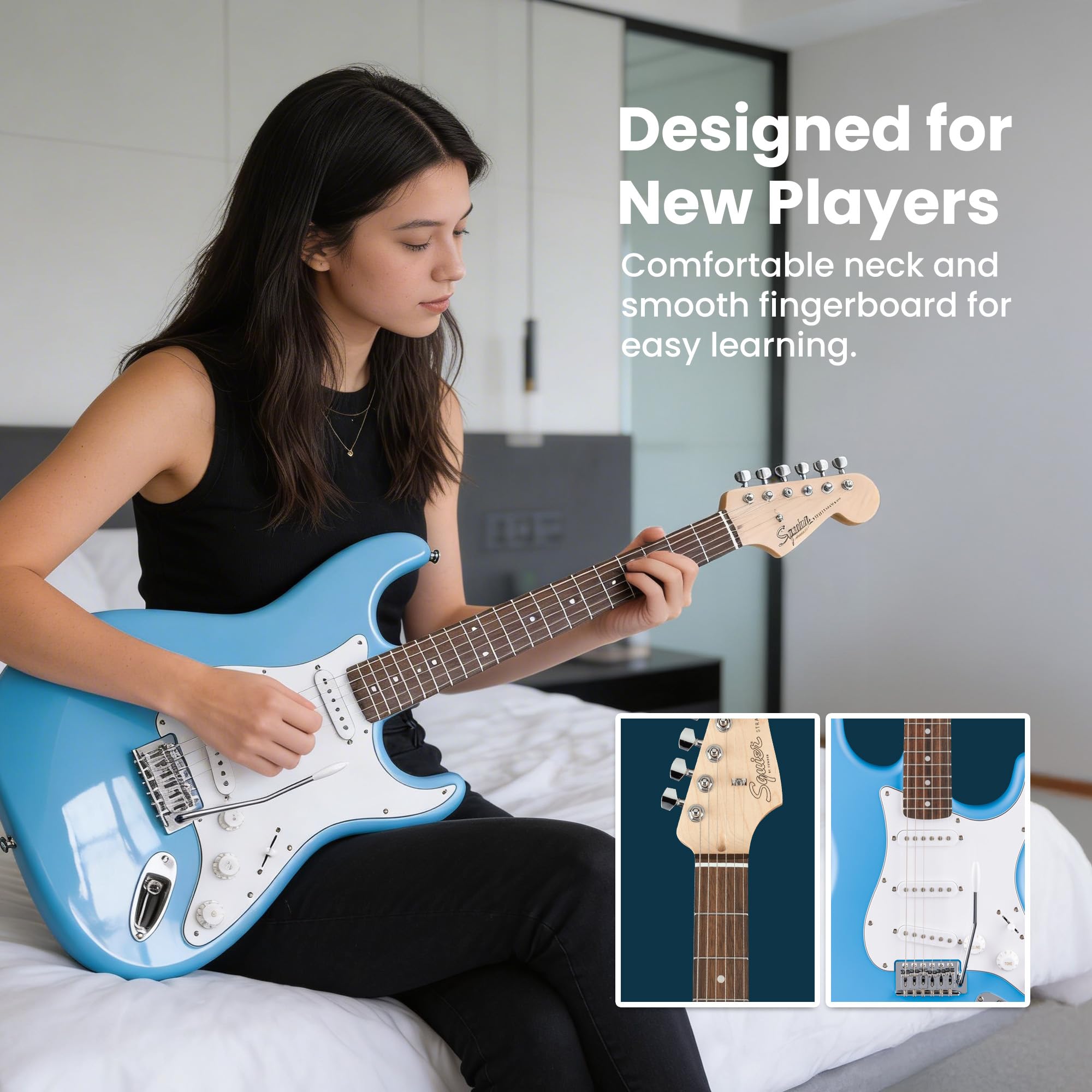 Amazon.co.jp: Fender Squier Stratocaster - カリフォルニアブルー
