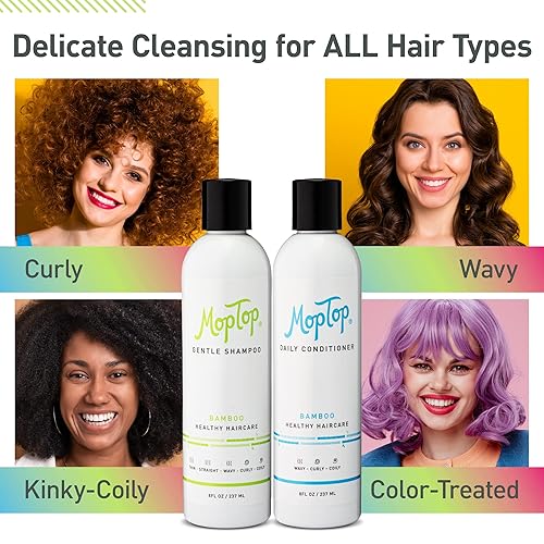 Vista 20 de MopTop Juego de champú y acondicionador ligero para cabello rizado, champú suave + acondicionador ligero, reduce el encrespamiento y restaura