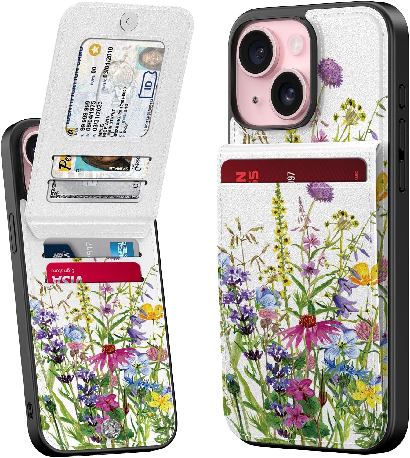 bemal for iPhone 15 Wallet Case, Built-in Card Slots Holder