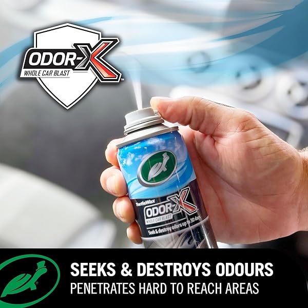 Turtle Wax Odor-X Whole Car Blast Car Air Freshener, New Car Scent, One-time Use Odour Eliminator, Removes Unwanted Smells Permanently, Car Fragrance Lasts up to 30 Days, 50ml, Pack of 2 - 4
