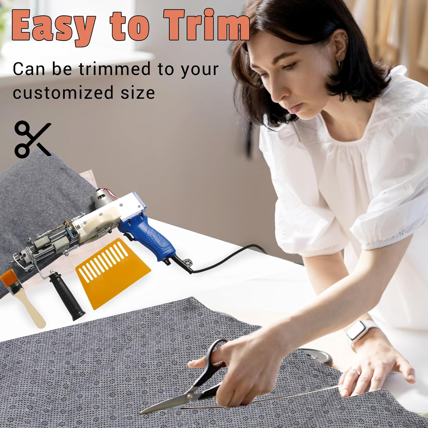 Rug Backing and Non-Slip Rug Pad & Tufting Backing Fabric, 80"x80" 2mm Thick Heavy Duty Grippy Underlay for Rug Making, Tufting Gun, Punch Needle DIY Projects