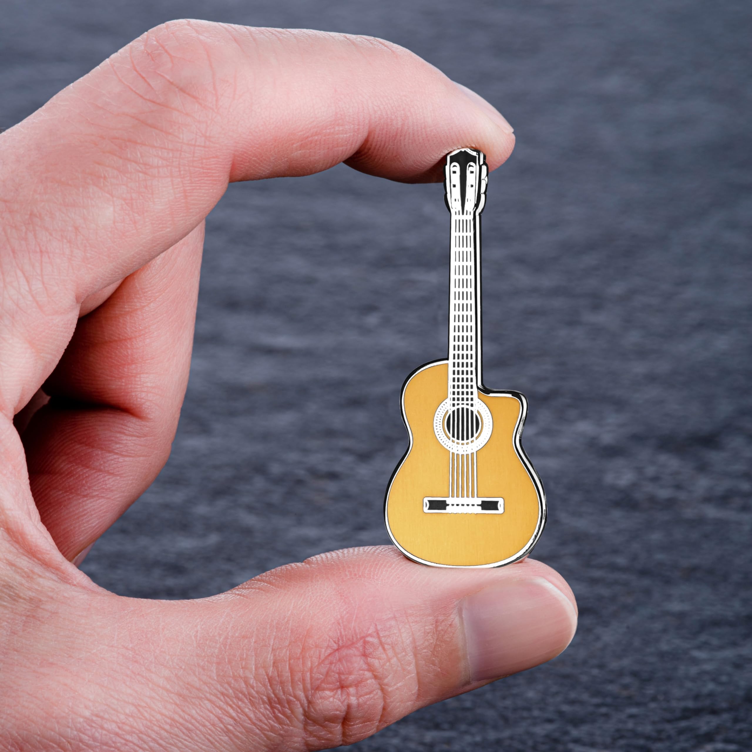 Classical Cutaway Guitar Pin Badge by Geepins - Image 3