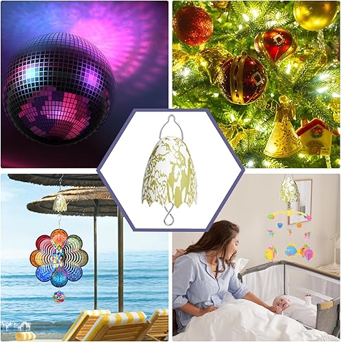 Miniatura 6 de Motor giratorio de viento con control remoto y luz LED, motor giratorio eléctrico de 3 velocidades de rotación, motor de bola de disco recargable