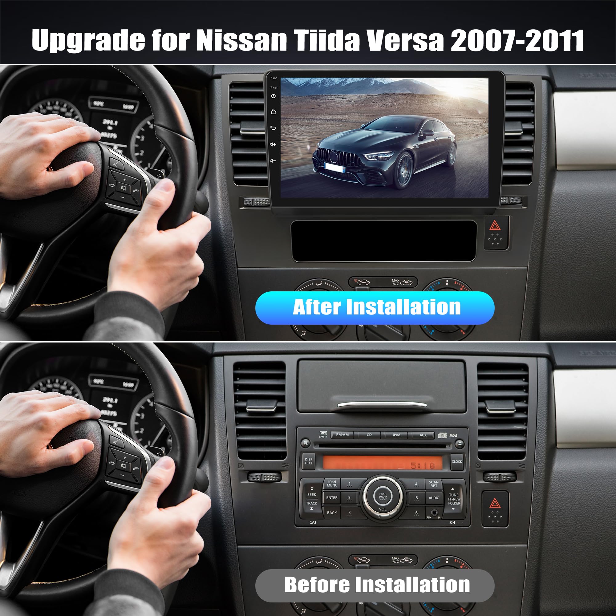 Android 14 for Nissan Versa 2007-2011 Navi GPS Carplay Stereo Radio 2+32GB