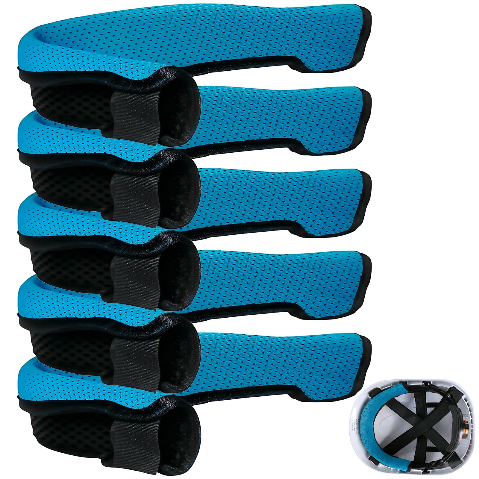 Aolamegs Washable Hard Hat Sweatband Liner Insert Replacemet 5PCS Bulk Blue