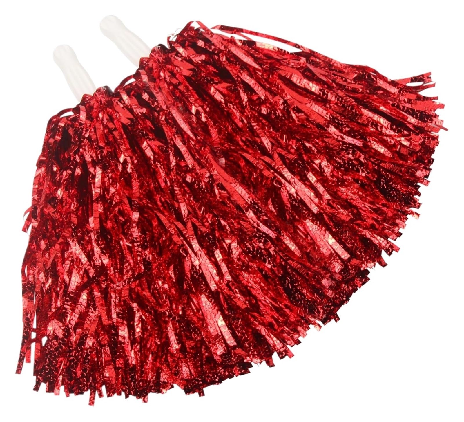 Pompom Cheerleading Pom Poms Handle Cheer Balls Pompoms Accessories for Cheerleaders(2 pcs red)