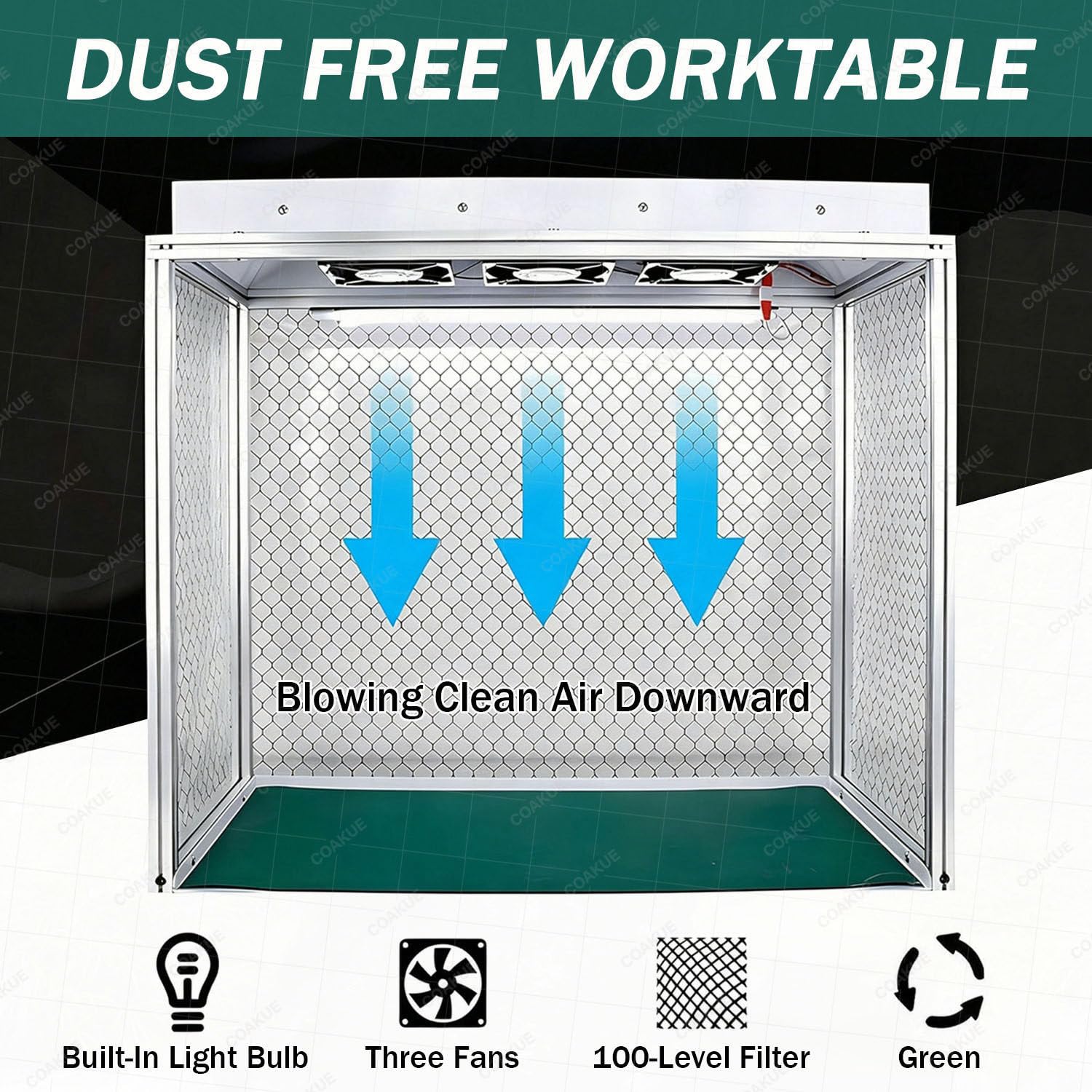 Campana de Flujo laminar con Triple Ventilador, Cabina de Flujo laminar Vertical, Campana de Flujo laminar Vertical de Aluminio con Filtro HEPA H14, área de Trabajo de 26 x 12 x 20 Pulgadas