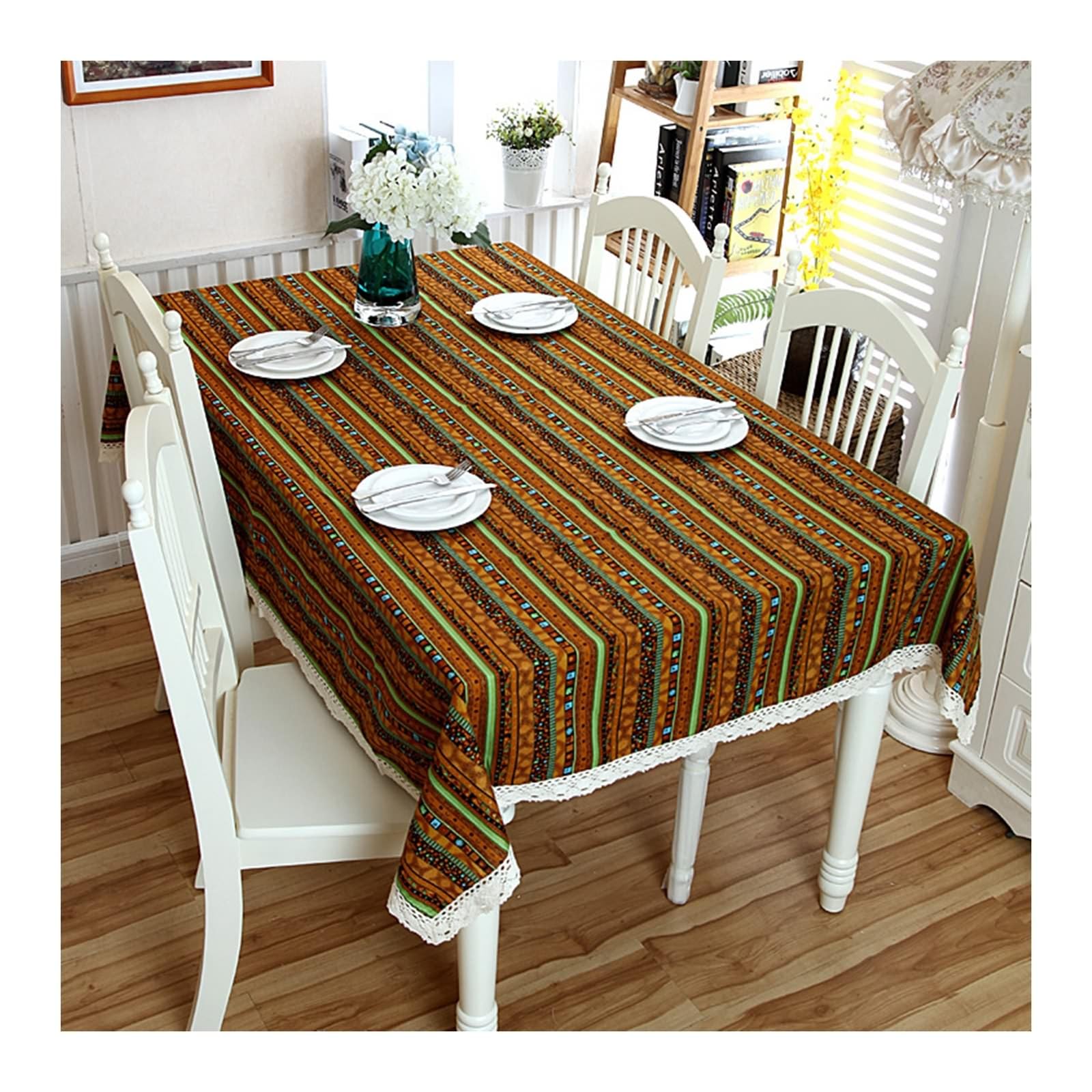 Nappe de table rectangulaire anti tache 140 x 200 Daesar en coton polyester pour salle à manger