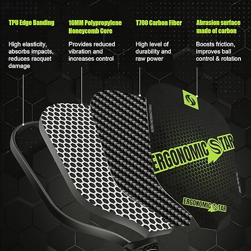 Miniatura 2 de Pickleball Paddles, T700 Carbon Fiber with Indoor & Outdoor Pickleballs and Grips Tapes Carry Bag  Professional Pickleball Paddle Set for Beginners