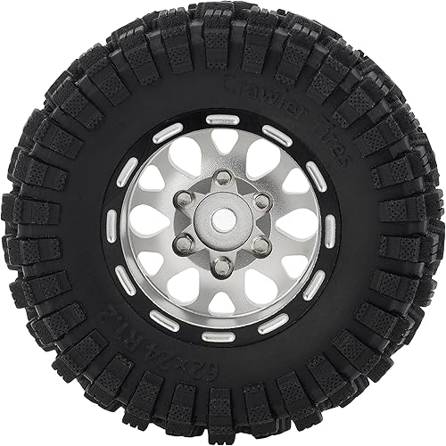Miniatura 10 de MEUS RACING 1.2 Beadlock Wheels Juego de neumáticos de latón para TRX4M SCX24 FCX24 AX24 124 118 RC Crawler Car, negativo 0.157 in 1.48 oz (modelo