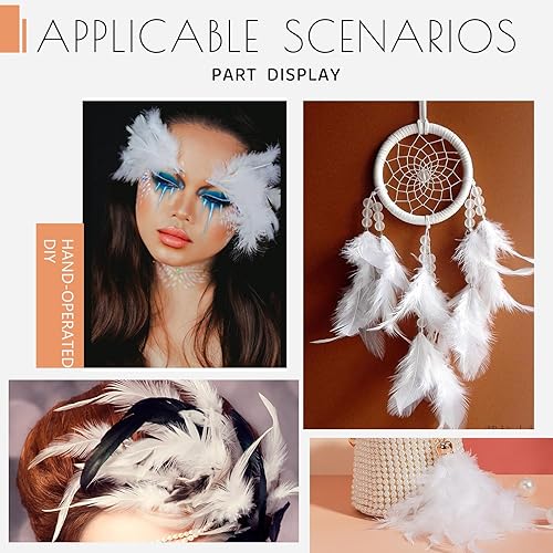 Miniatura 7 de 120 plumas blancas de 5 a 7 pulgadas para manualidades, plumas de gallo a granel para bodas, fiestas en casa, suministros de atrapasueños y