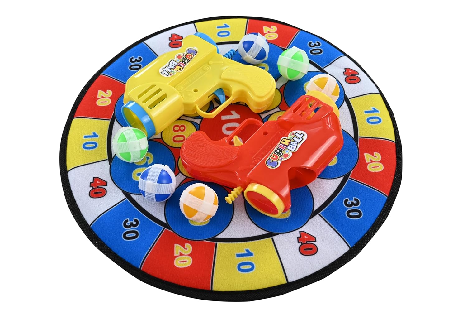 PlayKith Sticky Target with Toy Dart Board, 2 Toy Guns and 6 Sticky Balls Target Game for Kids Dart Board Game