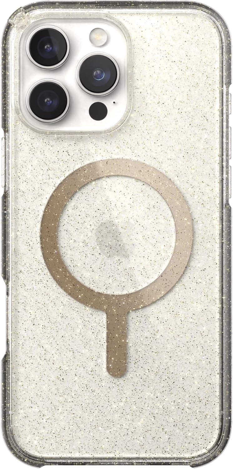 AT&T Essentials Professional Edge Shield Compatible with iPhone 16 Pro Max Clear Glitter Case Magnetic Drop Protection Anti-Scratch TPU Slim Design - Image 7