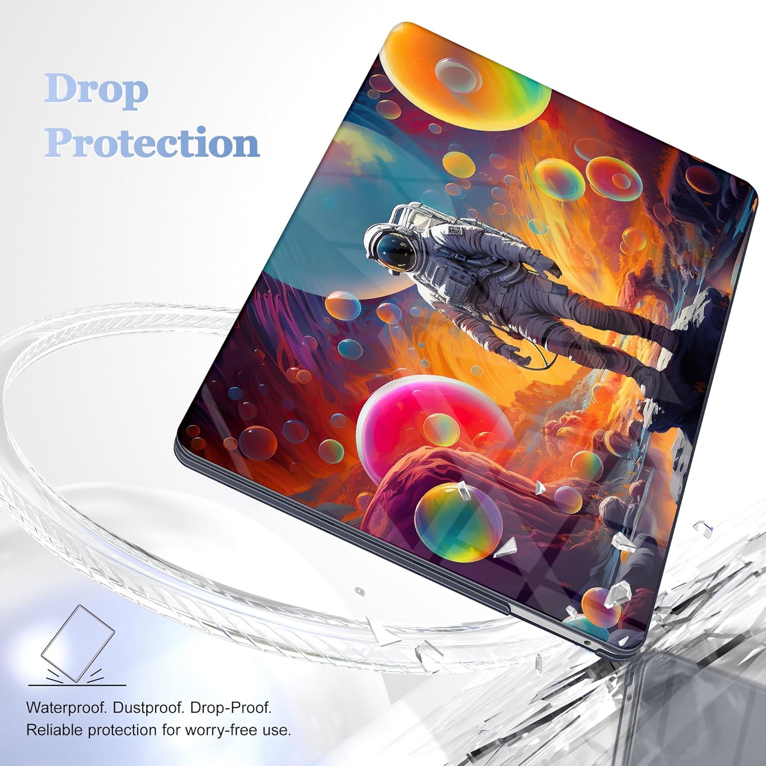 May Chen Compatible with MacBook Pro 13 inch Case 2022 2021 2020 Release Models A2338 M2 M1 A2251 A2289, Plastic Hard Shell Case for MacBook Pro 13 Inch with Touch Bar Fits Touch ID, Astronaut S929 - Image 7