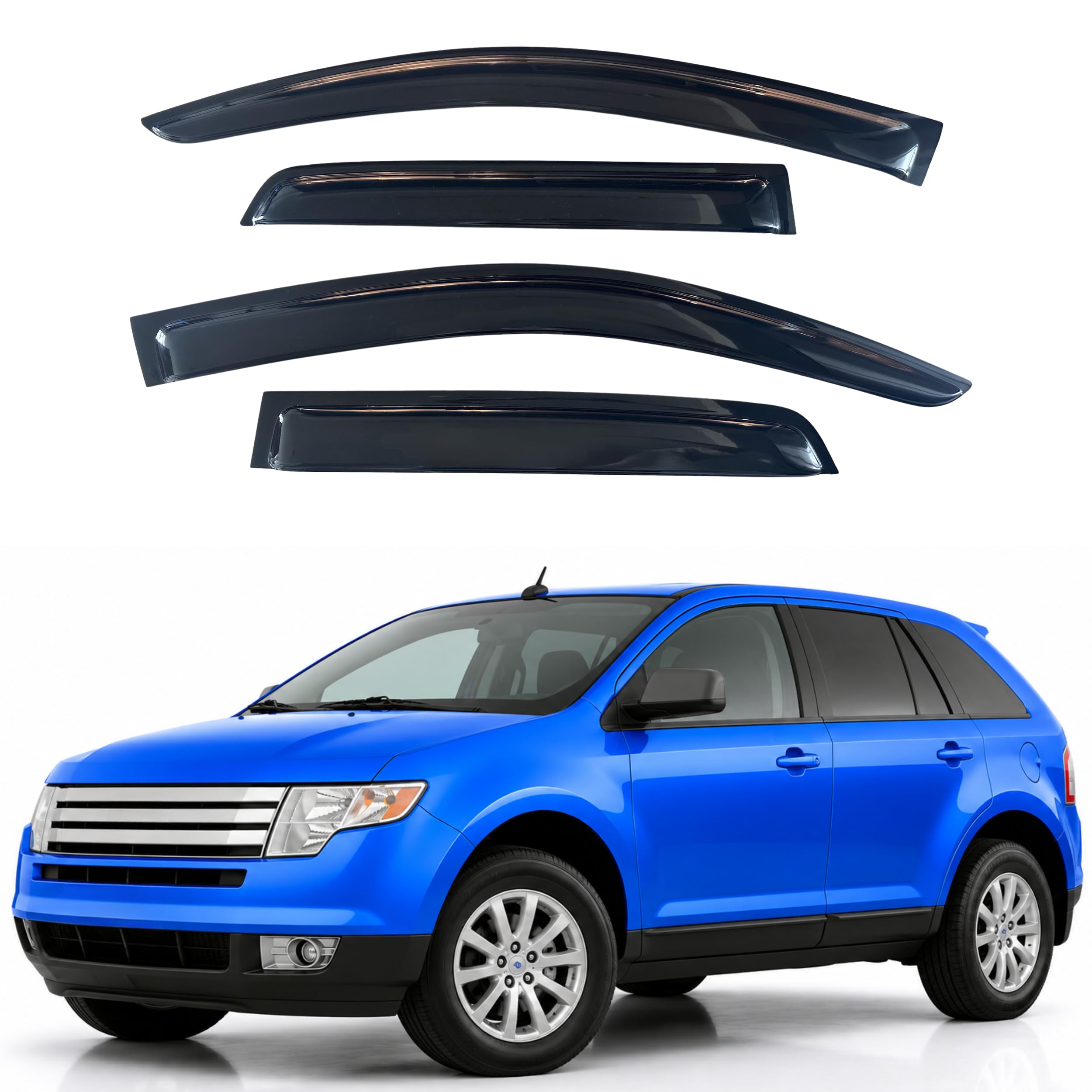 IG Window Visors Fit for 2007-2014 Ford Edge, Out-Channel Rain Guards Vent Wind Deflectors 4PC, Car Accessories for 2007-2015 Lincoln MKX