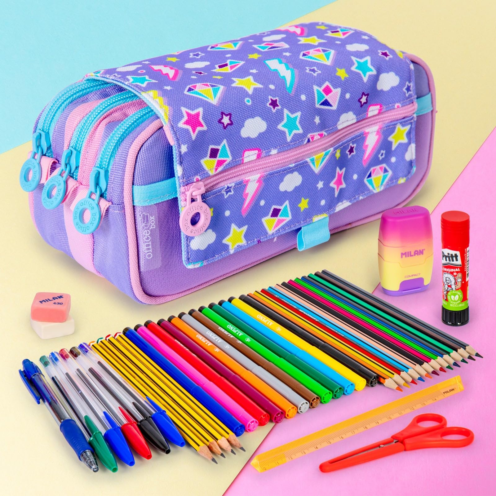 EcoPack - Pack Ahorro Completo de Material Escolar de Primeras Marcas para tu Estuche (ECO40)