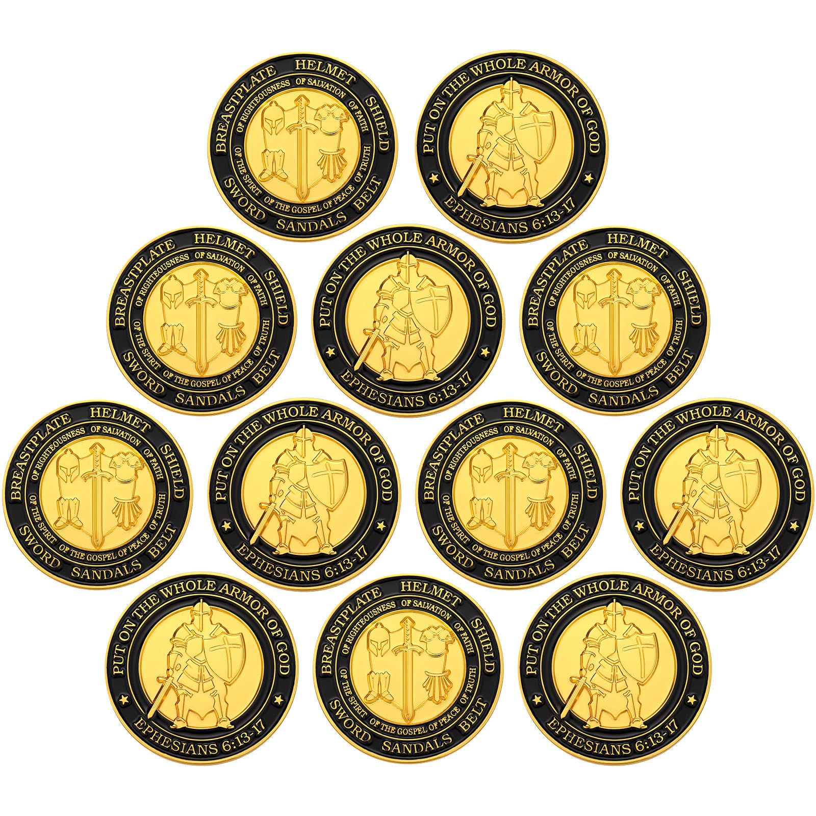 Tondiamo Put on The Whole Armor of god Souvenirs, as shpws, Black,gold