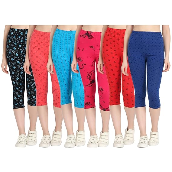 Printed Capri for Womens/Girl Pack of 6