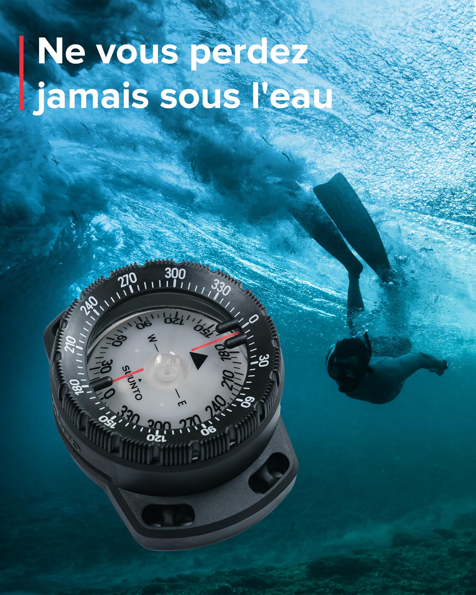 SUUNTO SK-8 Boussole de Plongée Professionnelle Étanche, Cadran Phosphorescent