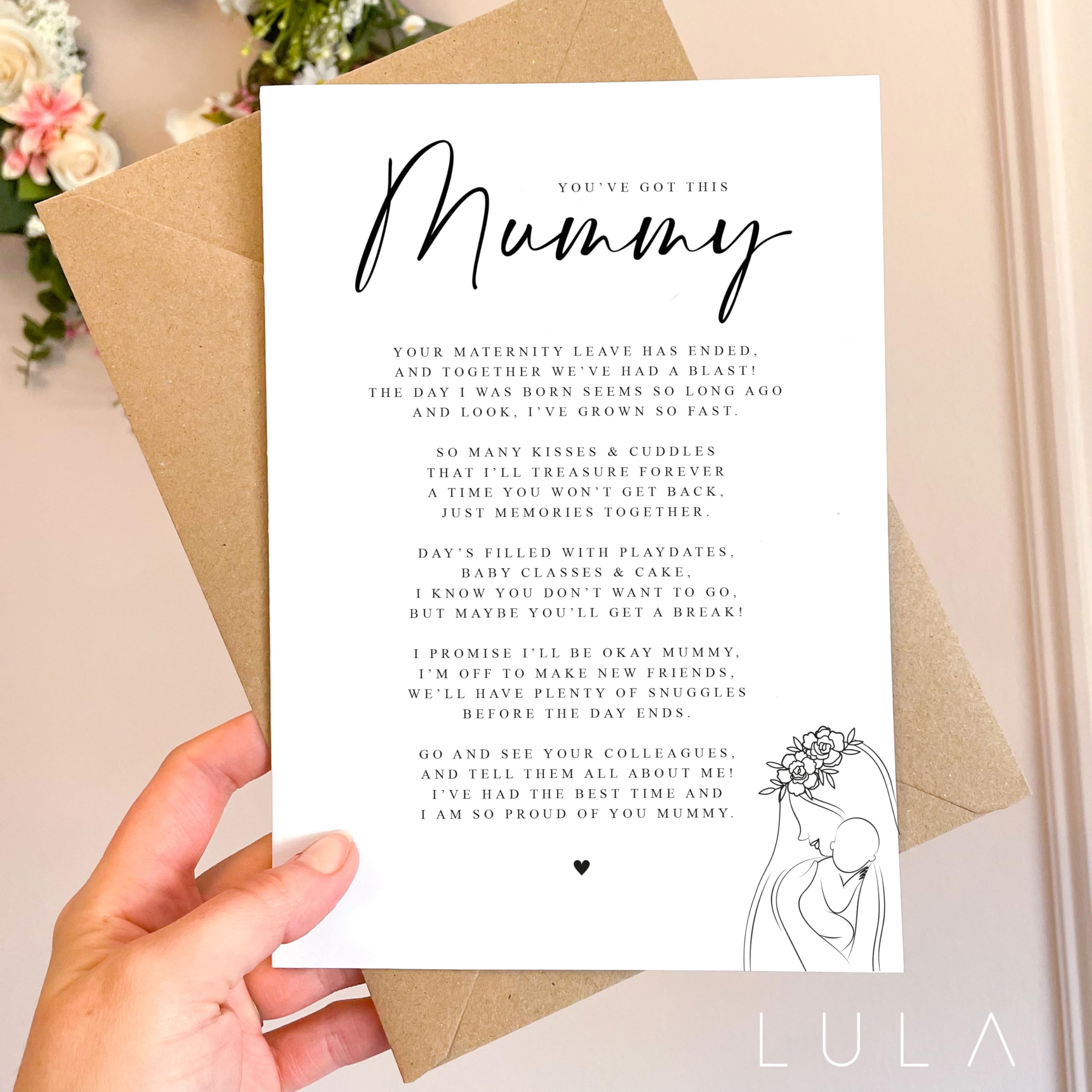 You've got this MUMMY A5 Card with envelope, End of Maternity Leave Card, New Mum Back to work, Card for Mum going back to work after a Baby (YOU'VE GOT THIS MUMMY)