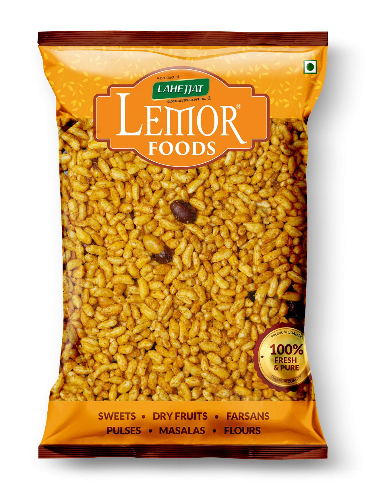 Lemor Bhadang Bhel (400 Gms, 2 Packets of 200 Gms Each) | Spicy Chat Bhel Namkeen Snacks for Foodie Indians