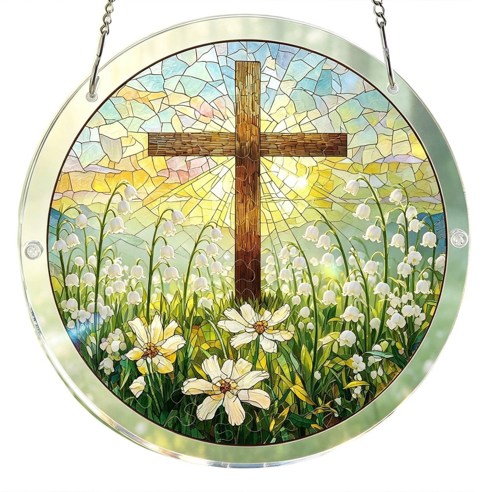 Sun Acrylic Catcher Puzzles, Tree of Radiant Glass Puzzle, Sun Acrylic Catcher Puzzles for Doors Garden, Mother's Day Christmas Birthday Gifts for Women Men (Color-J)