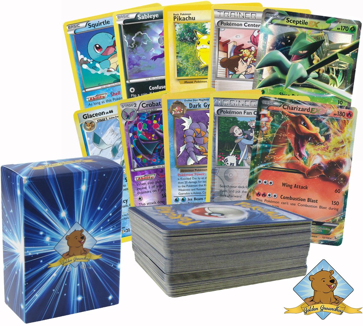 Golden Groundhog 100 Pokemon Card Lot Featuring Fan Favorites And Legendary Pokemon Pikachu Charizard Greninja And More Amazon Com Au Toys Games