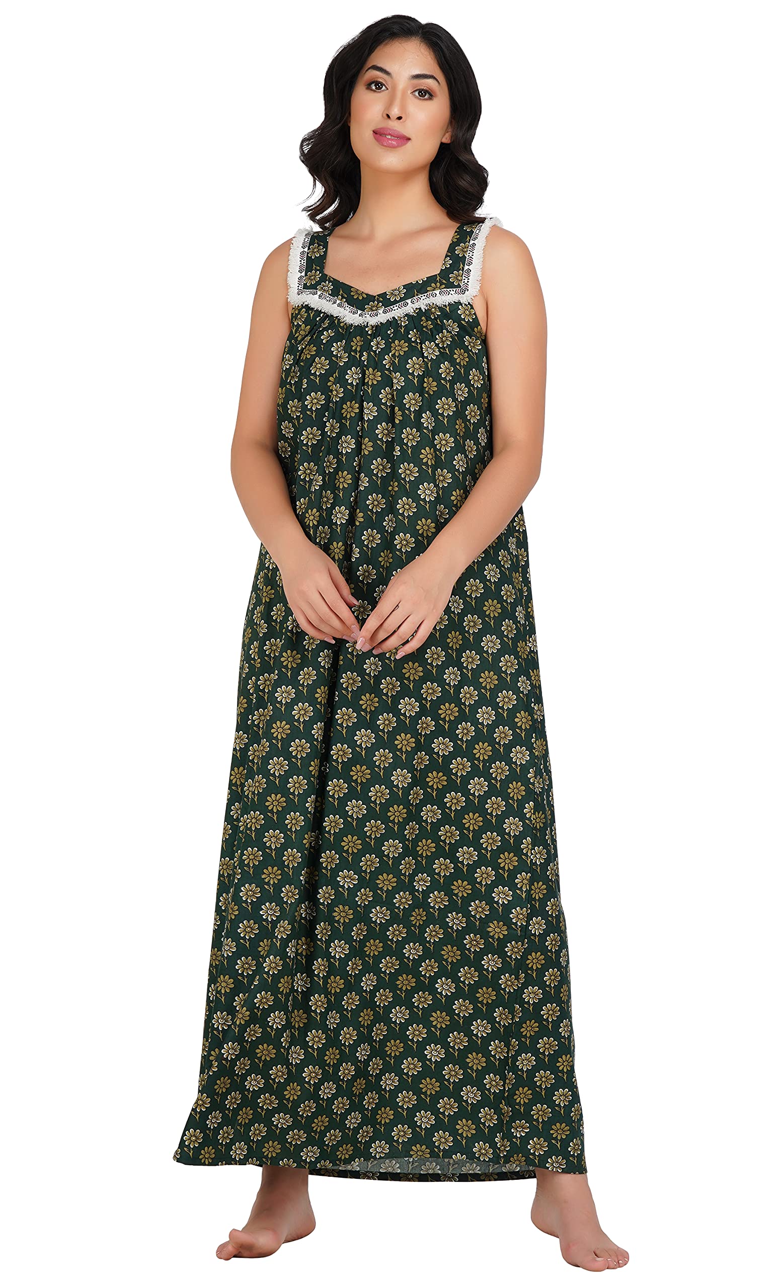 Billebon Maternity Nighty for Women – Nighty for Feeding – Nursing Nighty – Affordable Maternity Wear Green