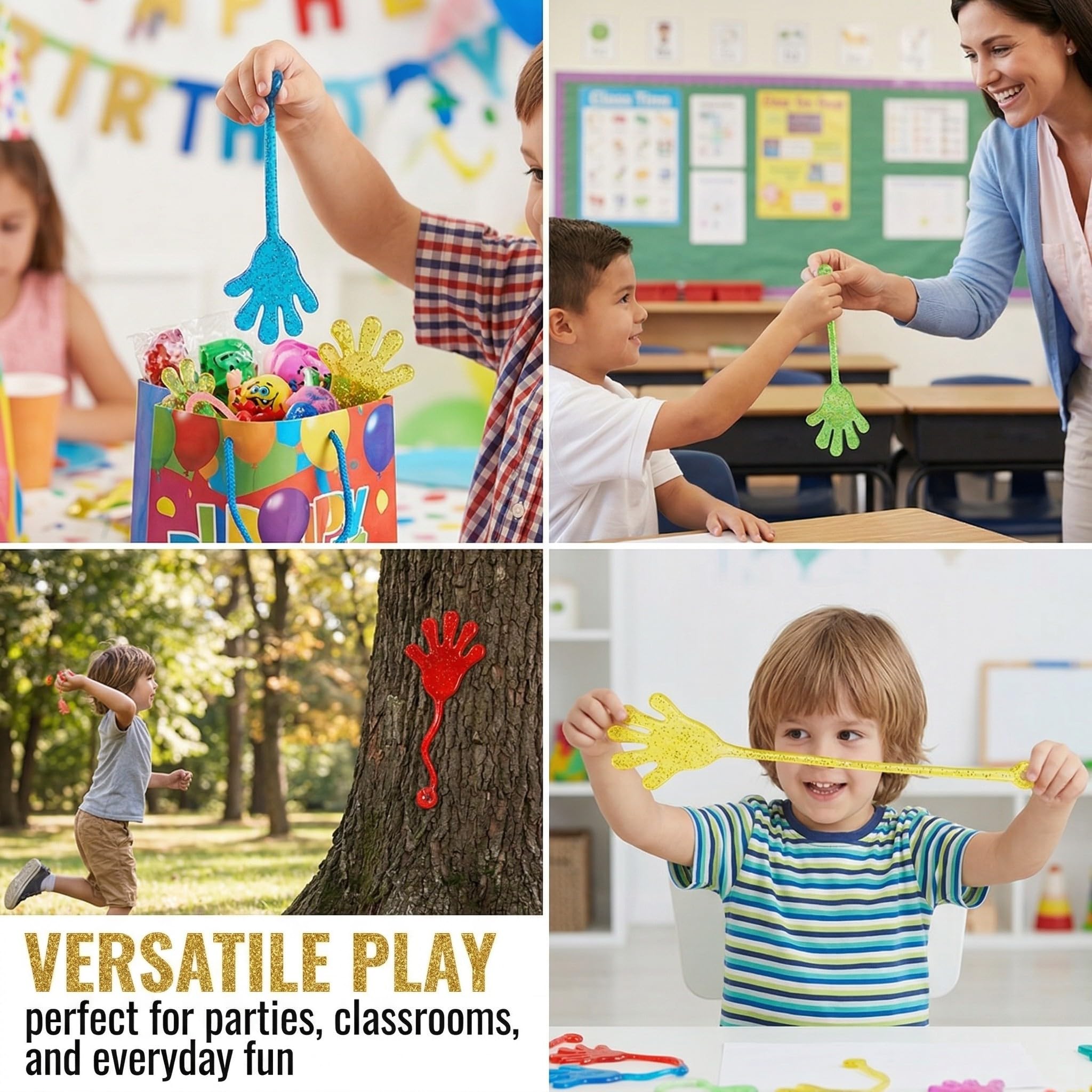 20 Pezzi Colorato Sticky Hands Giocattoli, Mani appiccicose per Bambini, Giocattoli per Feste, Giocattoli di Decompressione per Ragazze e Ragazzi, Colori Casuali