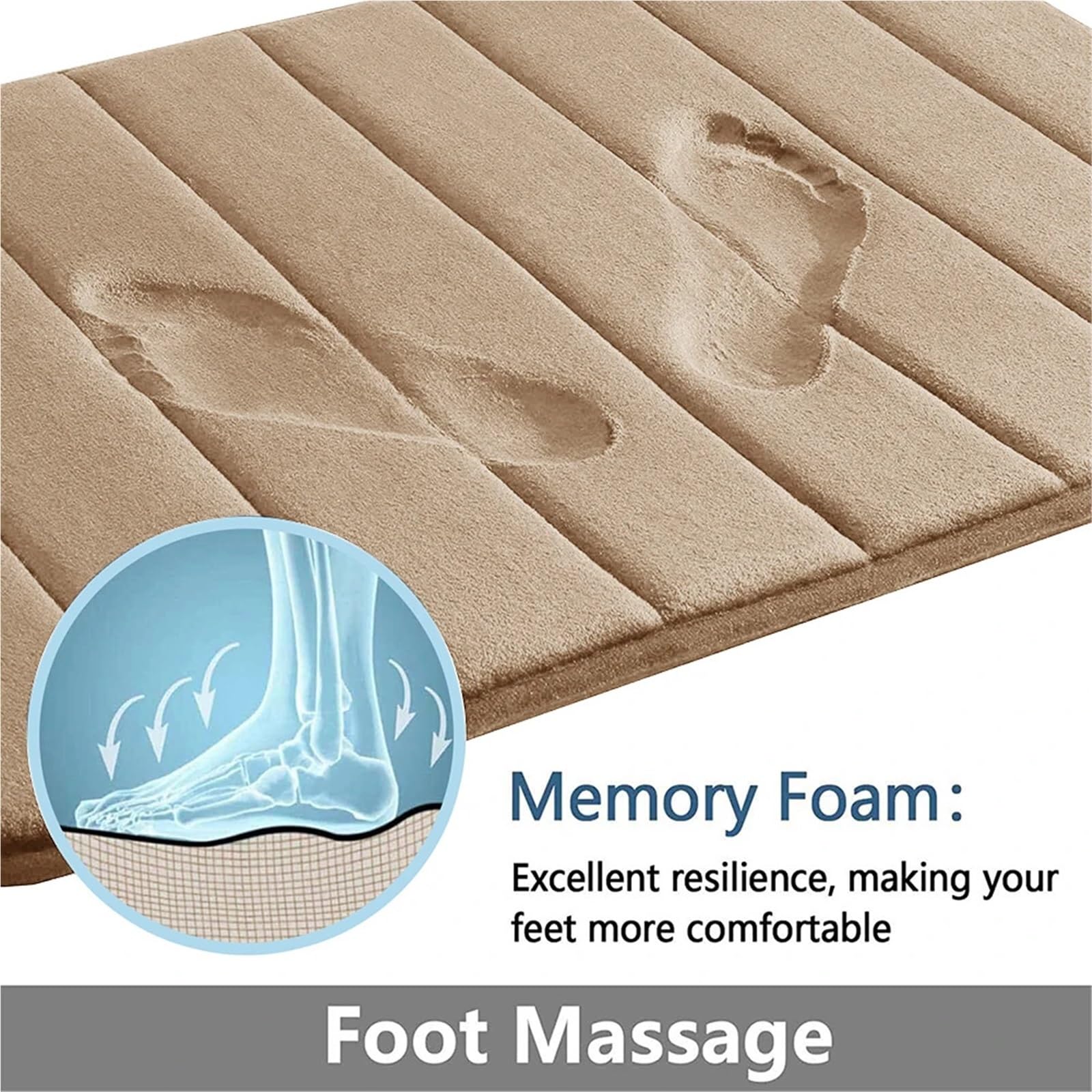 Memory Foam Badteppich 3er Set, rutschfest Rechteckig & U-Form Weich & Saugfähig WC Vorleger Dunkelblau Badzubehör
