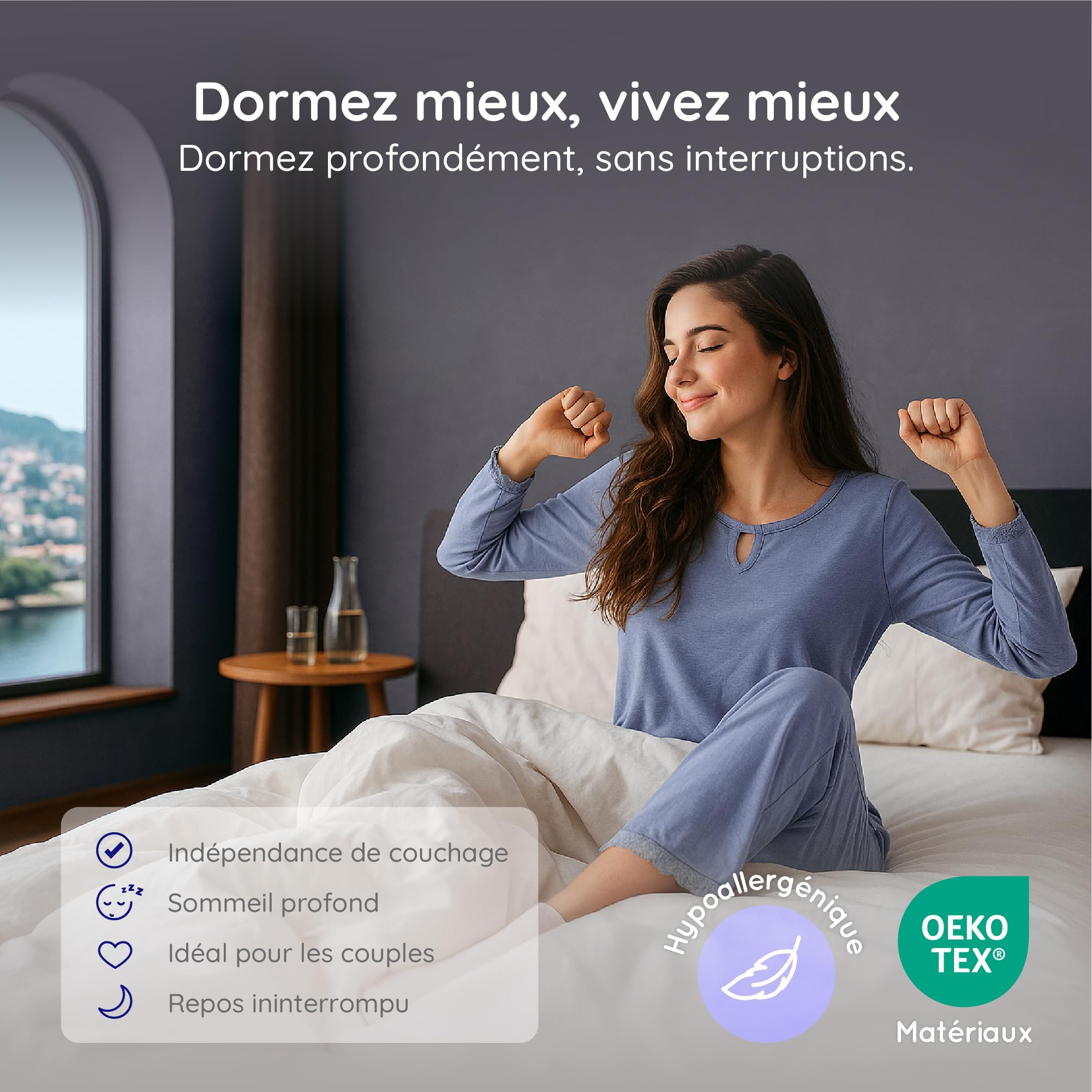 COSMOS - Gamma - Matelas 140x190 - Épais 30 cm | Accueil Mousse mémoire de Forme + Blue Latex - Soutien Ferme - Réversible - Indépendance de Couchage - Durable