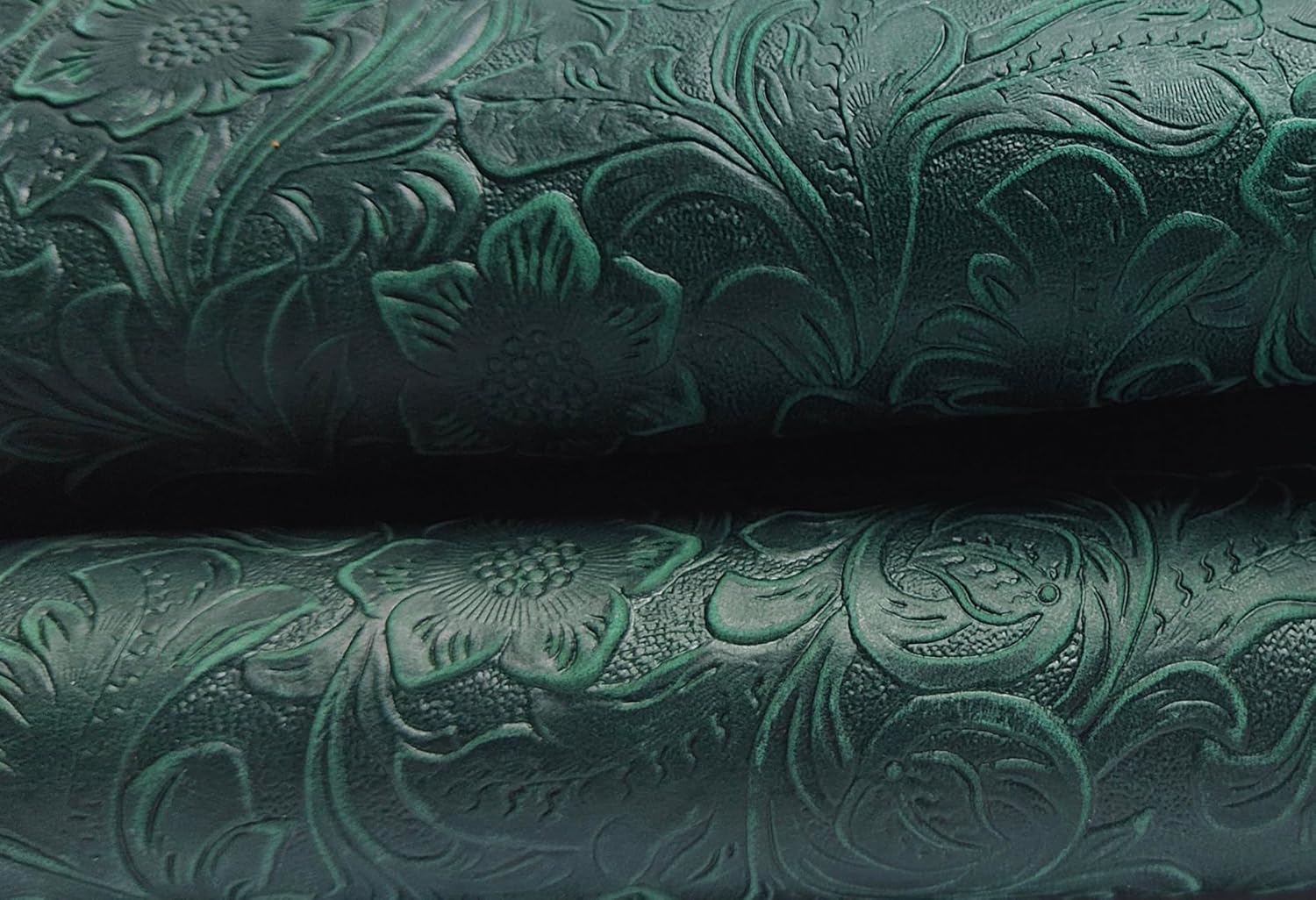 Bump Texture Genuine Leather Sheets Plain Geometric Pattern Printed Leather Sheet for Crafts (Green, 12"x24")