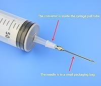 Vista 38 de 2 jeringas de cocina de 3.4 fl oz – Dispensador de pegamento de plástico de 100 cc con aguja, gran volumen para dispensar (3.4 fl oz-A)