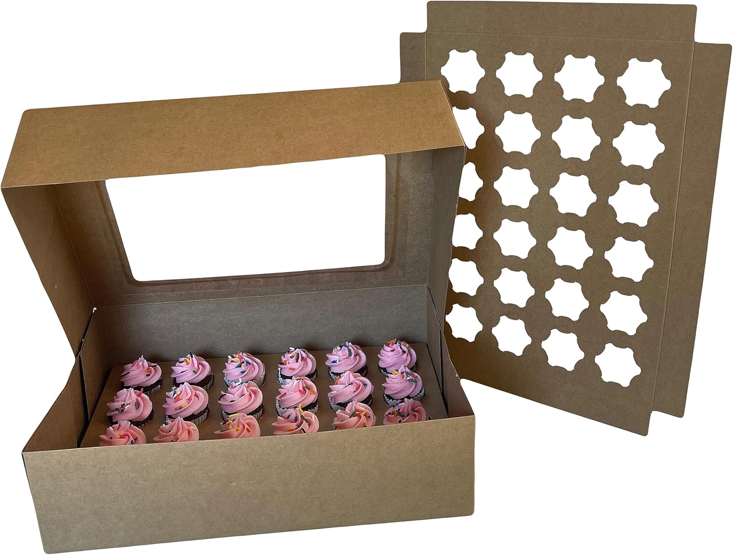 Mini Cupcake Box 5Pack, Holds 24 Mini Cupcakes, CupCake
