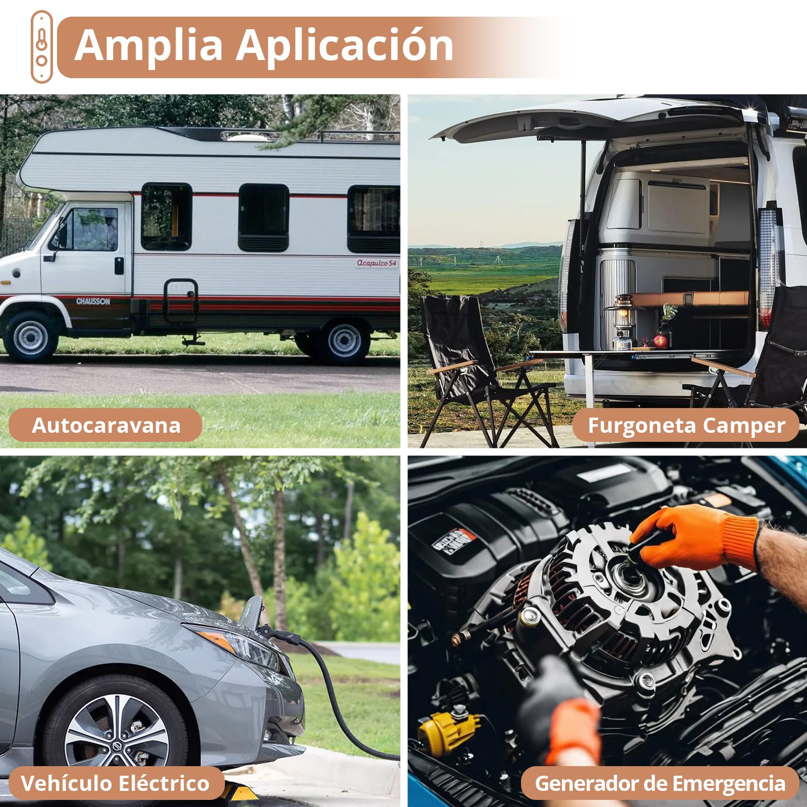 KAMTOP Medidor Consumo Eléctrico Monofásico 230V 80A Contador Energía Digital con Disyuntor LS Monitor Electricidad Portátil IP65 Medidor Energético Cable H07RN-F 3m VDE para Hogar RV Camping Caravana