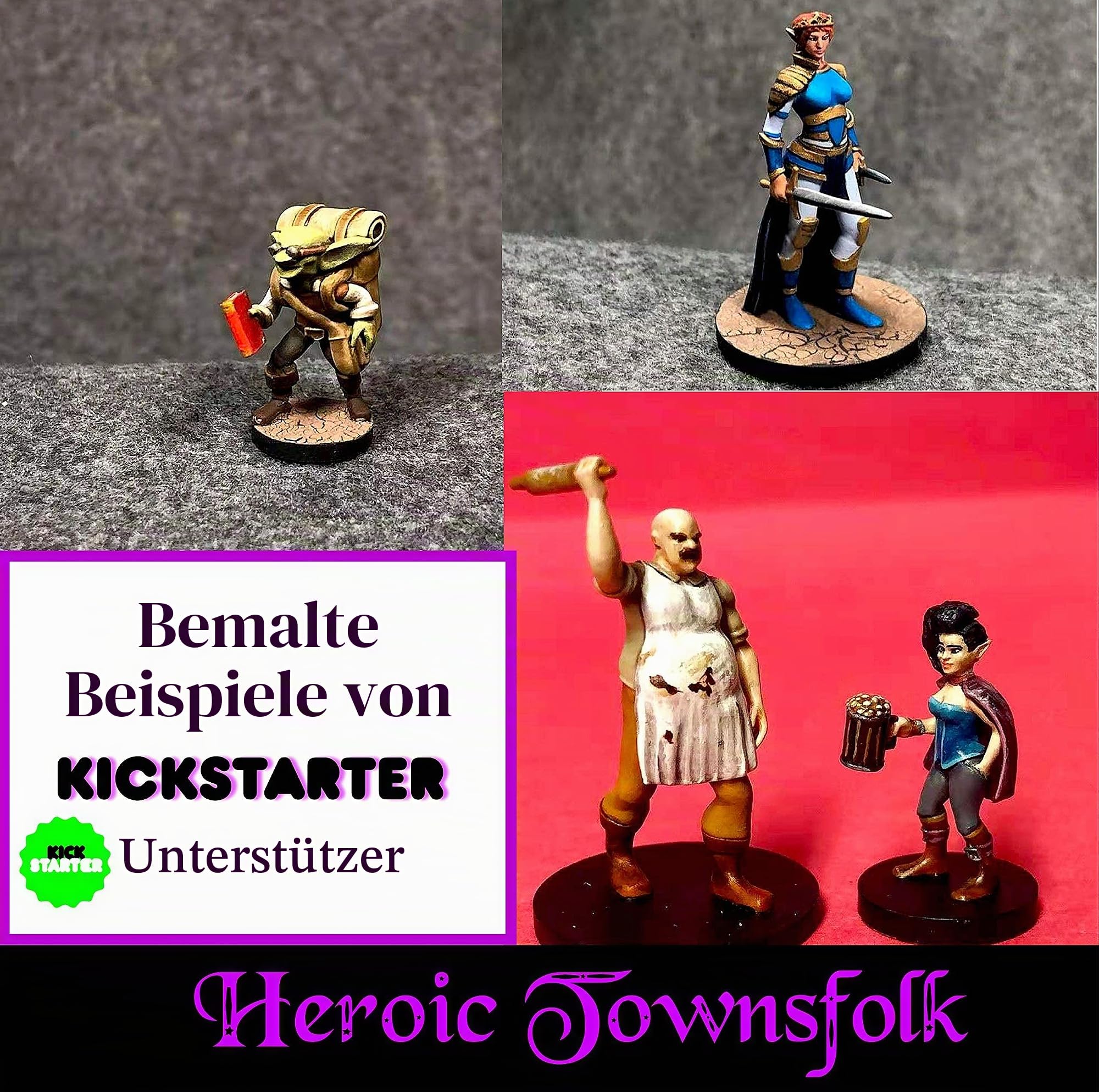 29 Heroische Stadtbewohner Fantasy Miniaturen für D&D - Dungeons and Dragons Starterset - Unlackierte Miniaturen - D&D Minis - Bulk Figuren