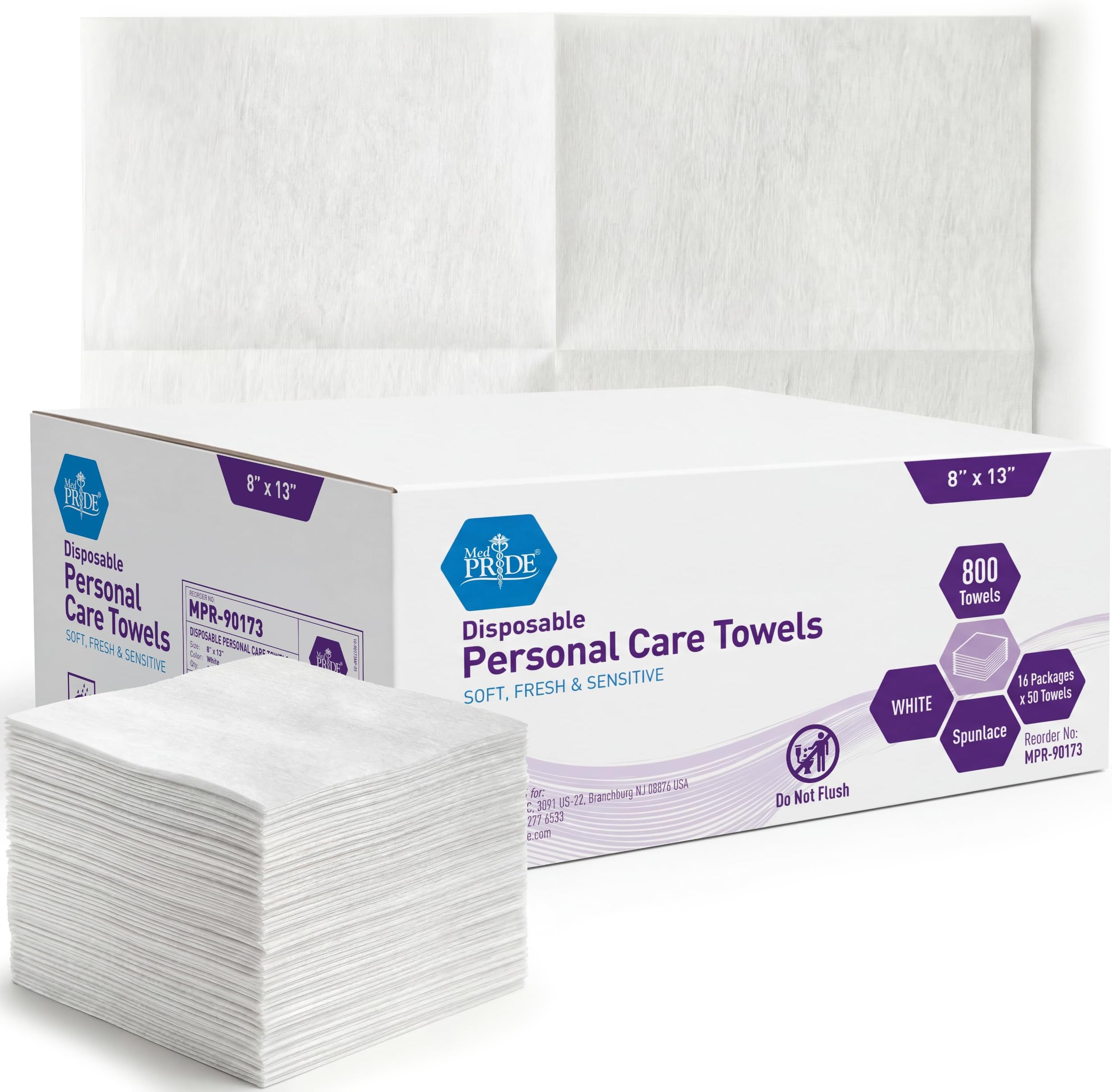 MED PRIDE Disposable Dry Wipes for Adults, Soft & Absorbent Personal Towels, Bulk 800 Count, Incontinence Care, Baby Wipes (800 Count (Pack of 1))
