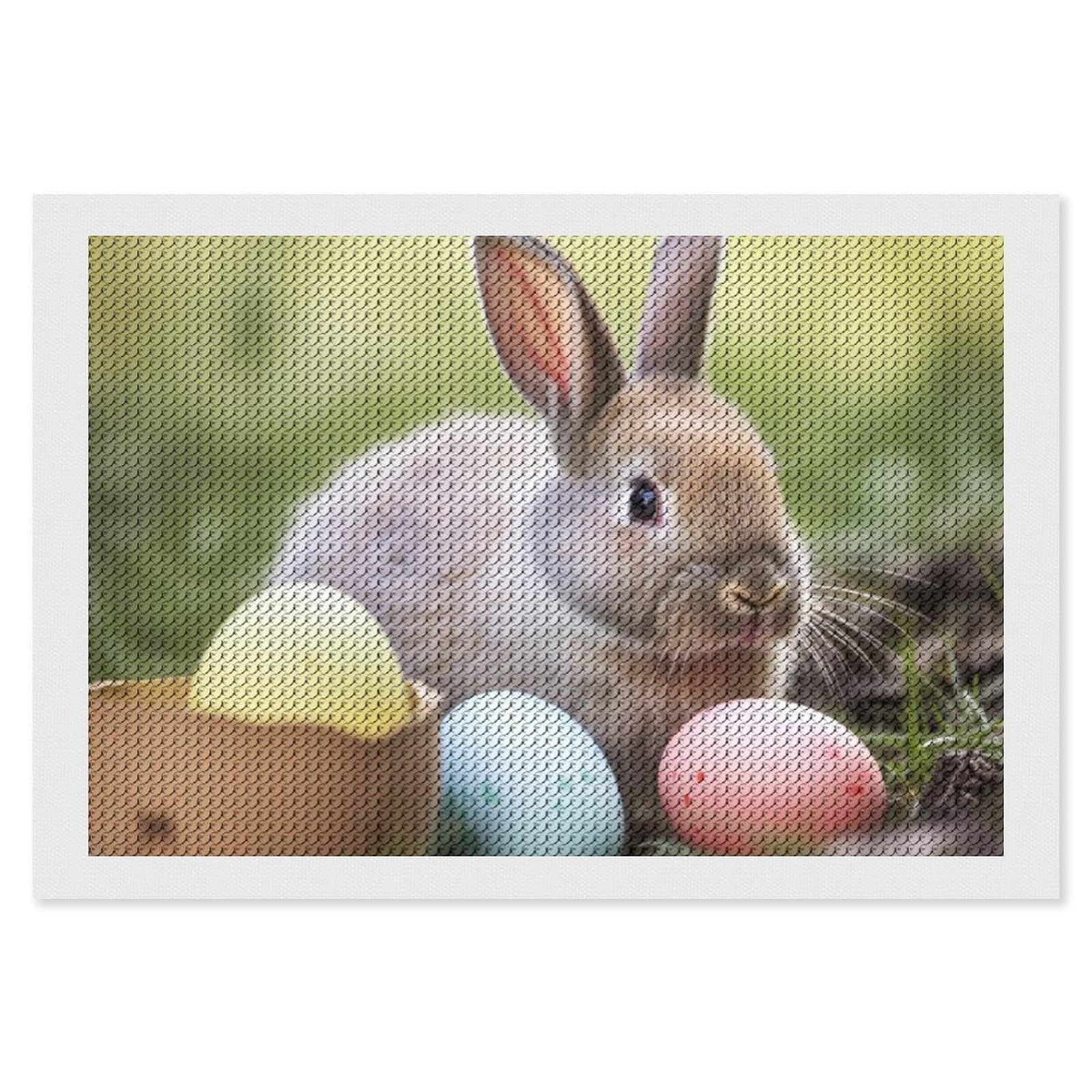 Rabbits Eggs Diamond Art Kits for Adults, DIY 5D Diamonds Painting Kits for Beginner, Round Full Drill Diamond Dots Painting, 8"x12" Diamonds Pictures Gem Art and Crafts Wall Decor