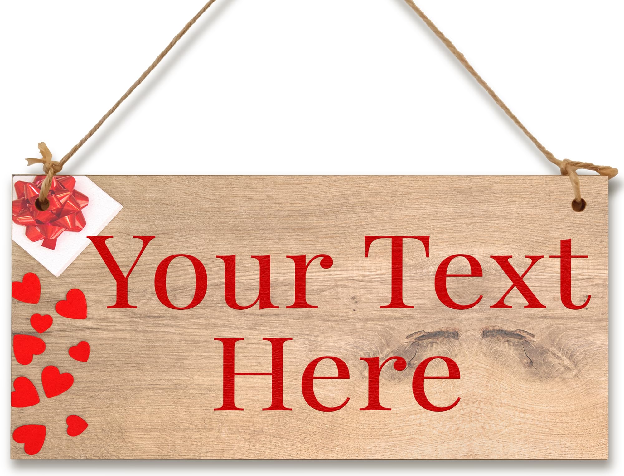The Plum Penguin Personalised Plaque Your Custom Text Valentine's Day Love Romantic Wooden Wall Sign Add Any Message