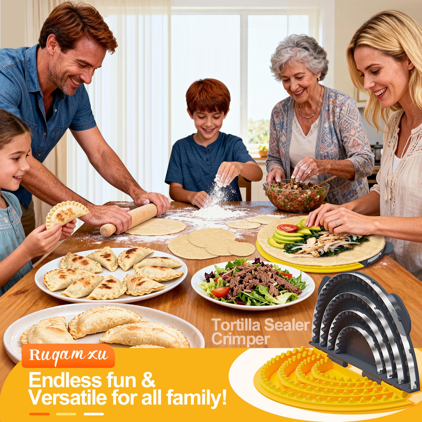 4-in-1 Tortilla Press - Leak-Proof Sealing -5