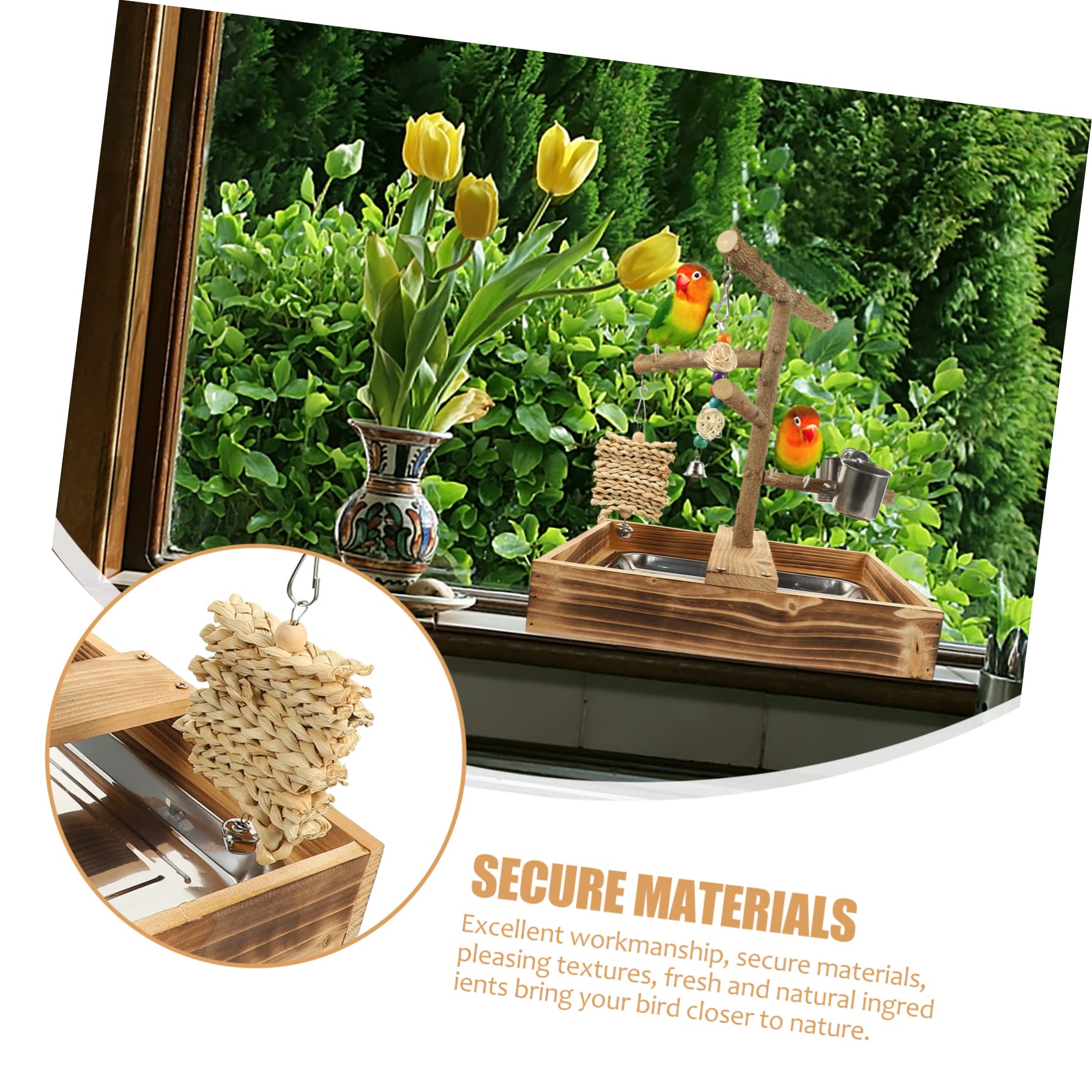 POPETPOP de Entrenamiento de Madera para Pájaros Juguetes para Pájaros para Soporte Monitor Escritorio Madera