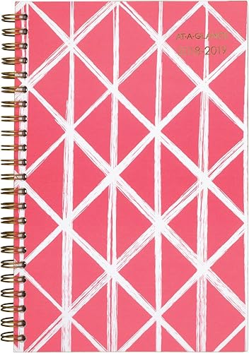 AT-A-GLANCE Planificador semanal y mensual del año académico 2018-2019, pequeño, 4-78 x 8, Sloane Diamond (1114D-200A-19)