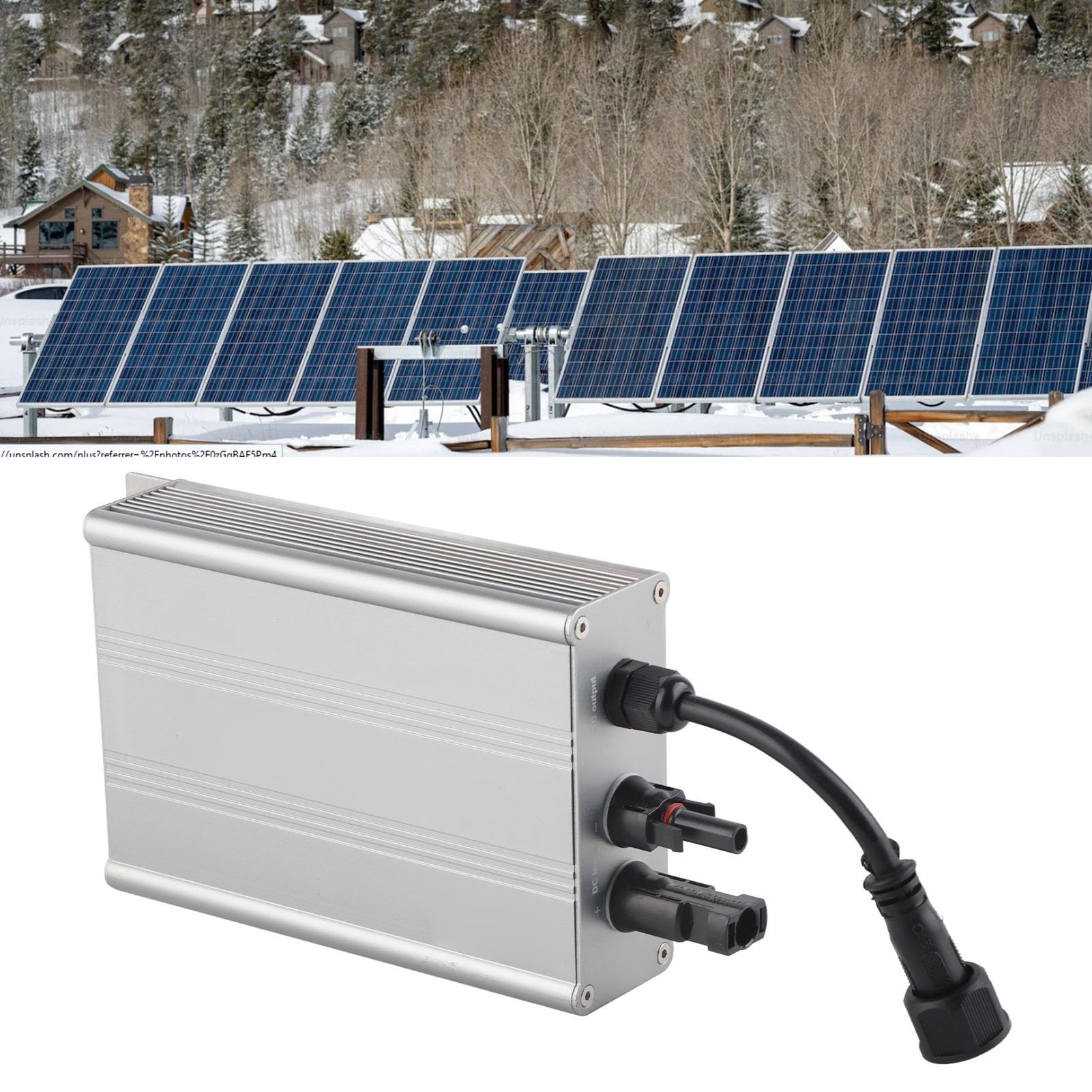 Inversor Conectado a la Red, Resistente Al Agua, 93% de Eficiencia de Conversión, Lazo de Red Solar, Microinversor AC230V para Oficina (600W)