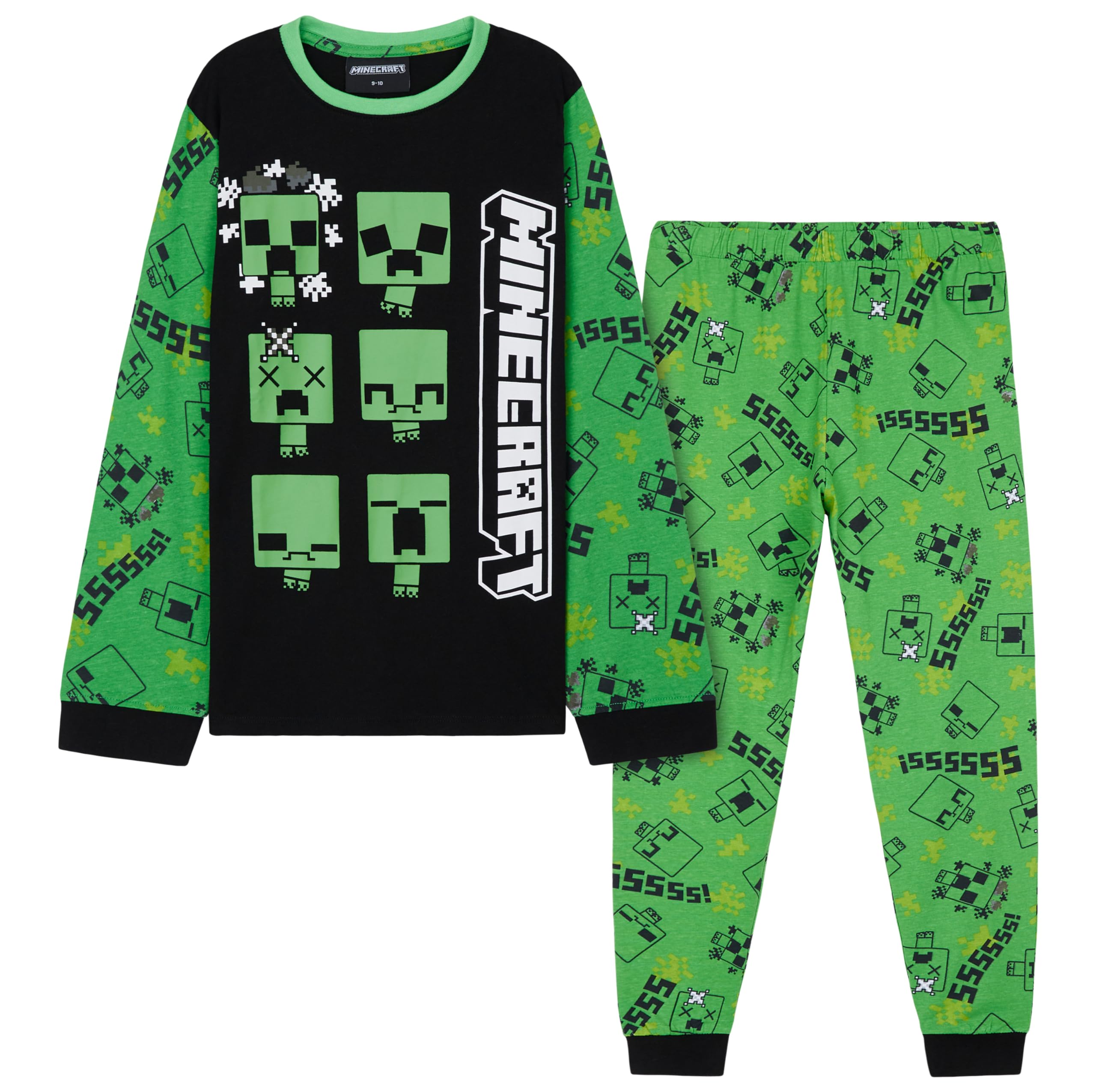 MINECRAFT Lungo Pigiama Ragazzo, Cotone Abbigliamento da Casa - Regalo Bambino