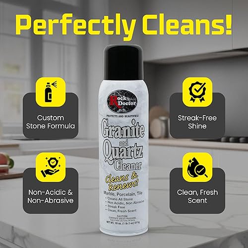 Miniatura 3 de Rock Doctor Spray limpiador de granito y cuarzo, lata de 18 onzas, limpia azulejos, mármol, encimera de cocina y superficies de piedra natural,