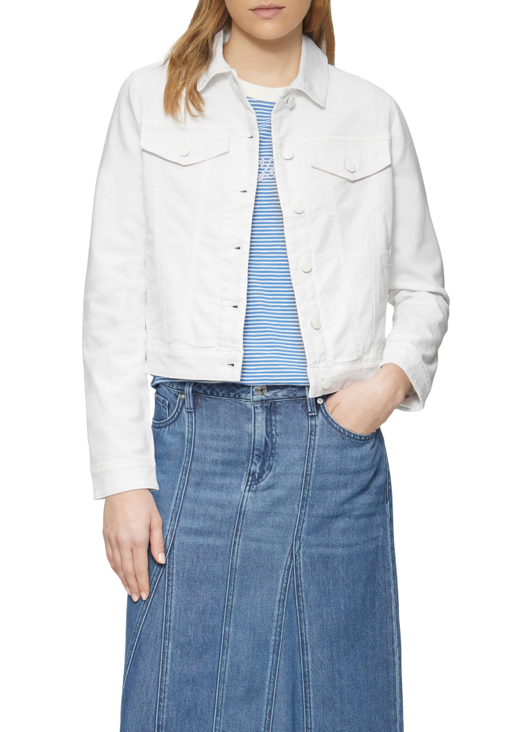 s.Oliver Elastische Jeansjacke mit seitlichen Eingrifftaschen